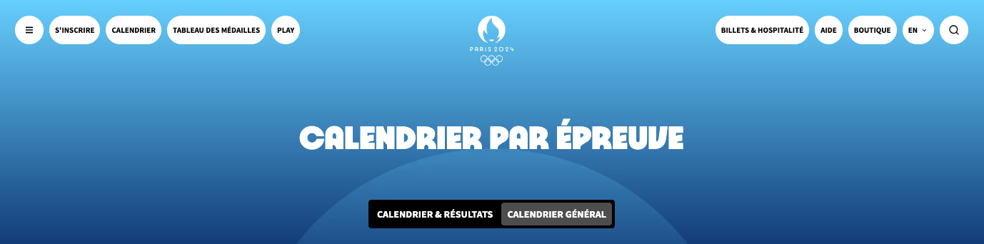 Calendrier par épreuve 01